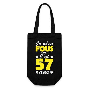 j ai 57 ans / cadeau humour anniversaire 57 ans - Sac à bouteille - noir - Devant