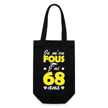 je m en fous j ai 68 ans / anniversaire 68 ans - Sac à bouteille - noir - Devant