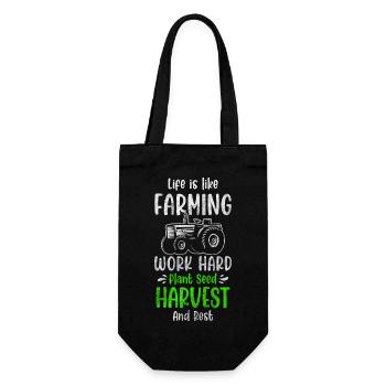 Landwirt Feldarbeiter Trecker Farmer - Geschenkbeutel für Flaschen - Schwarz - Vorne