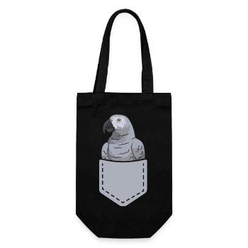 Graupapagei Perroquet gris d’Afrique Papagei - Sac à bouteille - noir - Devant