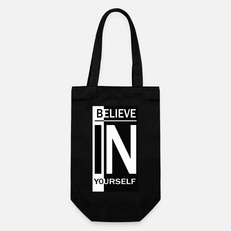 Believe in yourself - Gift Bag for Bottles - black