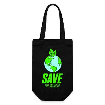 save the world - Gift Bag for Bottles - black - Front