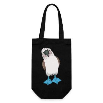 Blaufußtölpel Blue-footed Booby Seevogel - Geschenkbeutel für Flaschen - Schwarz - Vorne