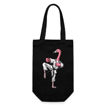 Flamingo Bird Karate - Gift Bag for Bottles - black - Front