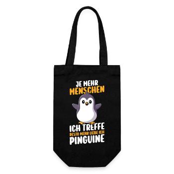Pinguin - Geschenkbeutel für Flaschen - Schwarz - Vorne