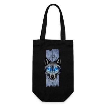 Lunar Guardian: Wolf's Radiant Gaze - Gift Bag for Bottles - black - Front
