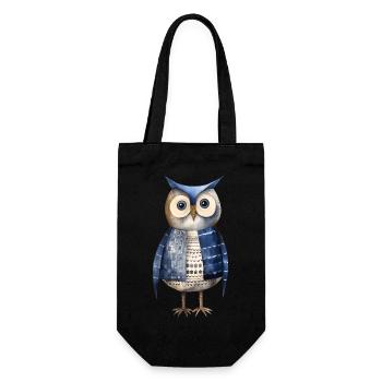 Whimsical Owl Explorer Tee - Nature & Adventure - Gift Bag for Bottles - black - Front
