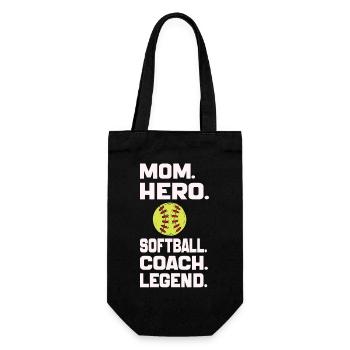 Mama Hero Softball Coach Legende Lustige Softball Mama - Geschenkbeutel für Flaschen - Schwarz - Vorne