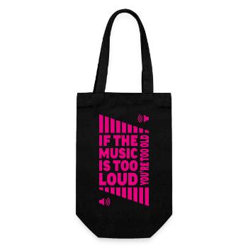 Lautstärke der lauten Musik ? Du bist alt! - Geschenkbeutel für Flaschen - Schwarz - Vorne