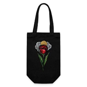 Rose - Gift Bag for Bottles - black - Front