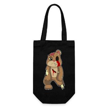 Bär Halloween Zombie - Geschenkbeutel für Flaschen - Schwarz - Vorne