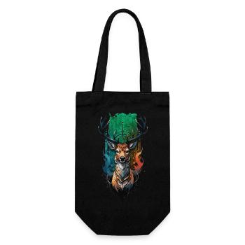 Conception de cerf mystique : Inspiration de la forêt enchantée - Sac à bouteille - noir - Devant