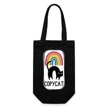 Chat Arc en ciel ! - Sac à bouteille - noir - Devant