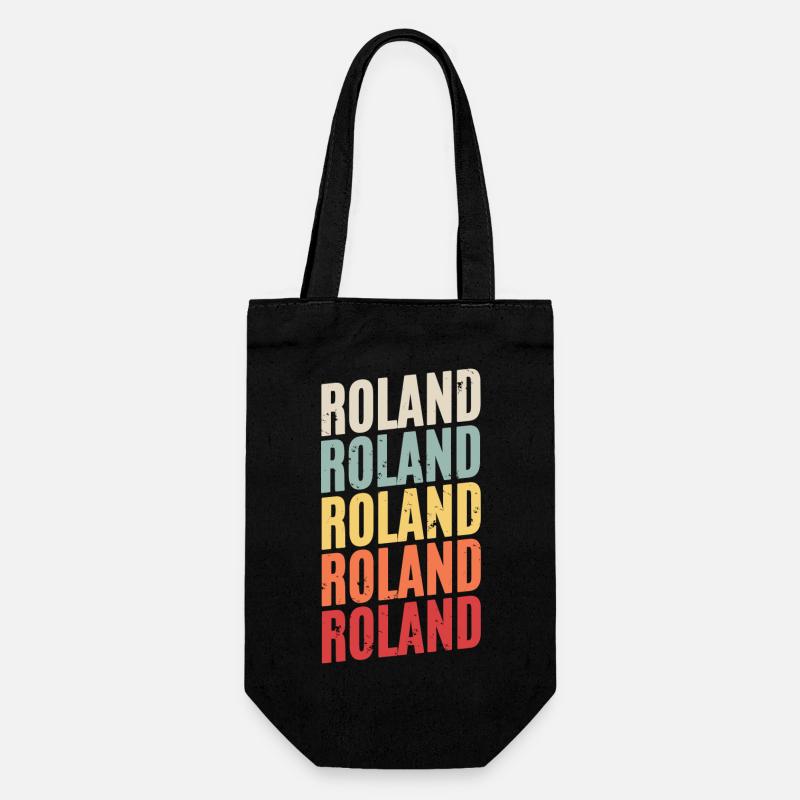 Roland First Name - Gift Bag for Bottles - black