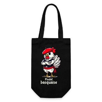 Hühnchen-Basquaise - Klartext - Geschenkbeutel für Flaschen - Schwarz - Vorne