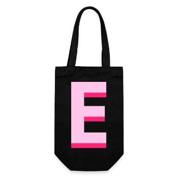 Pop und moderner rosa Buchstabe e - Geschenkbeutel für Flaschen - Schwarz - Vorne