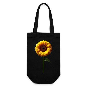 Sonnenblume Blumenranke Blume gelb blumig floral - Geschenkbeutel für Flaschen - Schwarz - Vorne