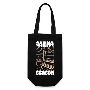 Sauna Season - Saunieren - Spruch - Geschenkbeutel für Flaschen - Schwarz - Vorne