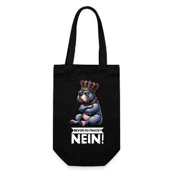 Bevor Du Fragst Nein American Bully Bully Pit - Geschenkbeutel für Flaschen - Schwarz - Vorne