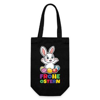 Süßer Hase Ostern Kaninchen Ohren - Geschenkbeutel für Flaschen - Schwarz - Vorne