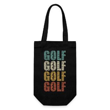 Golf Papa Vater Papa Papa Vintage-Golfer-Geschenk - Geschenkbeutel für Flaschen - Schwarz - Vorne