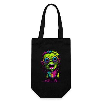 Bunter cooler Zombie - Geschenkbeutel für Flaschen - Schwarz - Vorne