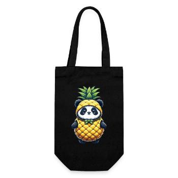 Panda en costume d’ananas - Sac à bouteille - noir - Devant