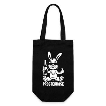 Prosterhase - Osterhase - Prost - Ostern - Geschenkbeutel für Flaschen - Schwarz - Vorne