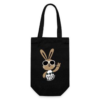 Happy Easter - Easter Bunny - Easter Egg - Gift - Gift Bag for Bottles - black - Front