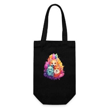 LGBTQIA+ Füchse - Geschenkbeutel für Flaschen - Schwarz - Vorne
