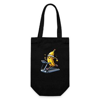Running Banana - Geschenkbeutel für Flaschen - Schwarz - Vorne