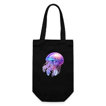 Qualle Farbenfroh & Transparent - Geschenkbeutel für Flaschen - Schwarz - Vorne