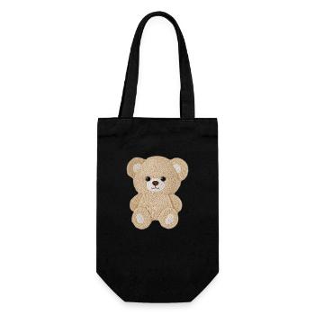 Fluffy Bear T-shirt – Kawaii and Cozy Style - Gift Bag for Bottles - black - Front