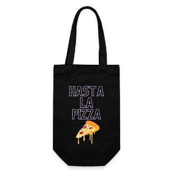Pizza Hasta la Lustig Geschenkidee Terminator - Geschenkbeutel für Flaschen - Schwarz - Vorne