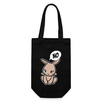 No, I don't have to! - Rabbit - Saying - Gift Bag for Bottles - black - Front