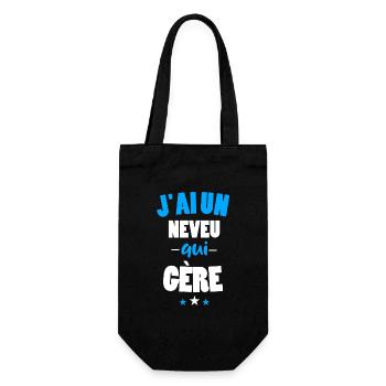 J'ai un neveu qui gère humour parrain marraine - Sac à bouteille - noir - Devant
