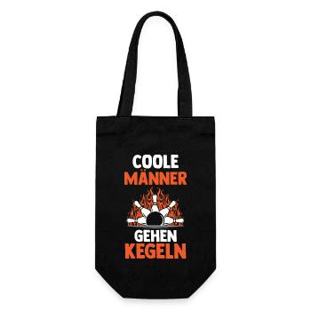 Kegel Kegler Kegelverein Kegeln - Geschenkbeutel für Flaschen - Schwarz - Vorne