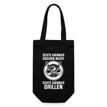 Grillparty Grillmeister Grill Grillen - Geschenkbeutel für Flaschen - Schwarz - Vorne