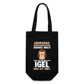 Tiermotiv Igel - Geschenkbeutel für Flaschen - Schwarz - Vorne