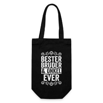 Bruder und Onkel - Geschenkbeutel für Flaschen - Schwarz - Vorne