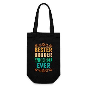 Bruder und Onkel - Geschenkbeutel für Flaschen - Schwarz - Vorne