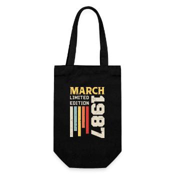 March 1987 - Birthday Gift March 1987 March - Gift Bag for Bottles - black - Front