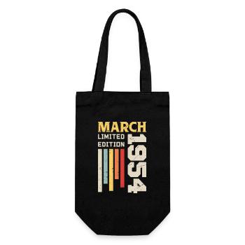 March 1954 - Birthday Gift March 1954 Anniv - Gift Bag for Bottles - black - Front