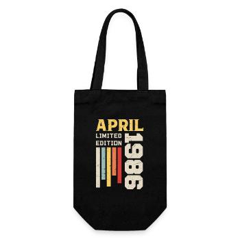 April 1986 - Geburtstagsgeschenk April 1986 April - Geschenkbeutel für Flaschen - Schwarz - Vorne