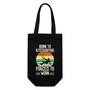 Kitesurf Kitesurfer Kiteboard - Geschenkbeutel für Flaschen - Schwarz - Vorne