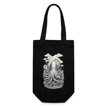 Octopus Fisherman Deep Sea Marine Design - Gift Bag for Bottles - black - Front