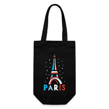 Geschenk Grafikdesign Paris Tour Eiffel Frankreich - Geschenkbeutel für Flaschen - Schwarz - Vorne