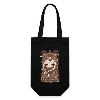 Rétro Sumo lutteur japonais arts martiaux Collage - Sac à bouteille - noir - Devant