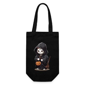 Kawaii magicien chat Halloween sort chats magiques - Sac à bouteille - noir - Devant