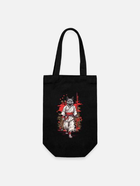 Hunde Yokai Kunst Japan Ästhetik Design - Geschenkbeutel für Flaschen - Schwarz
